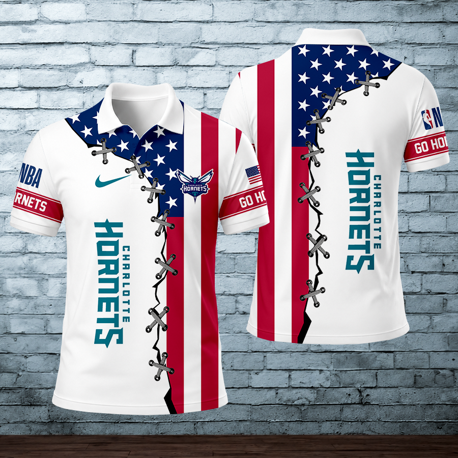 [HOT DEAL] NEW CUSTOMIZED NBA27 CHO CHARLOTTE HORNETS POLO SHIRT