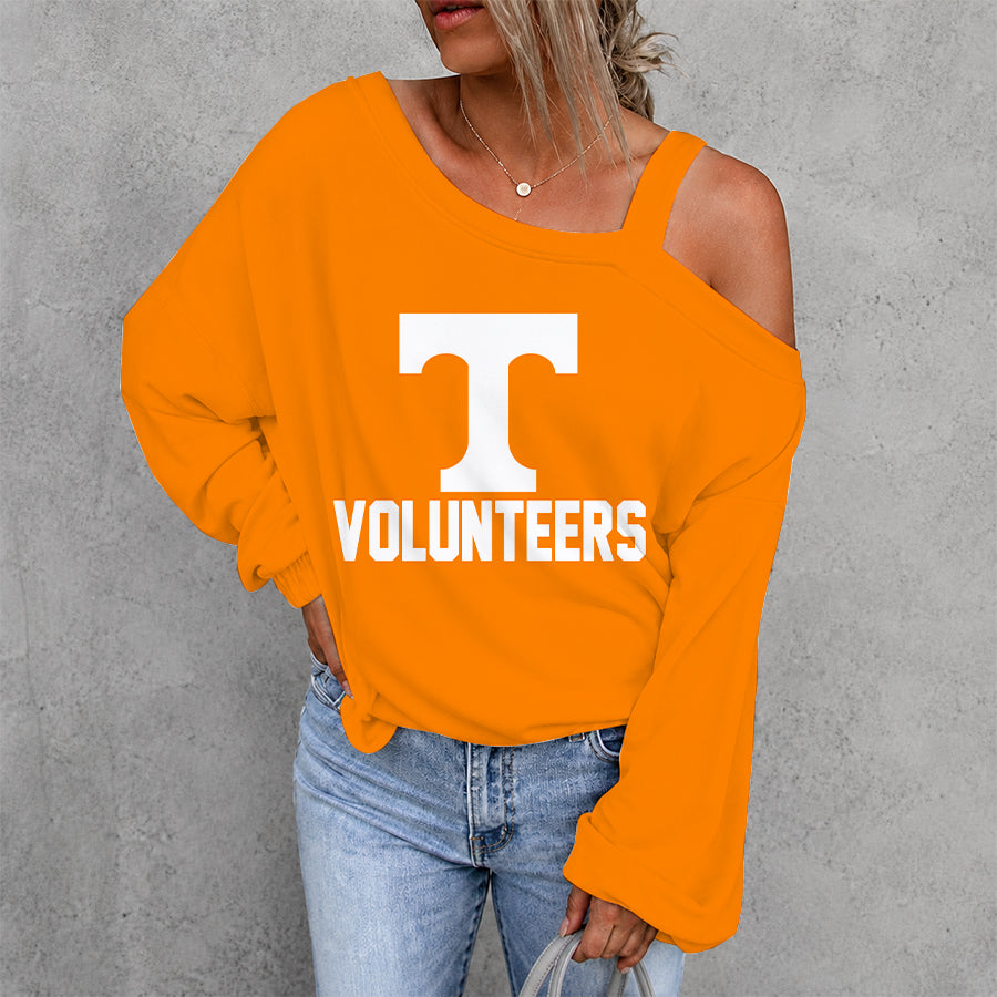 [FAN FAVORITE] NEW CUSTOMIZED NCAA MAM28 TNV TENNESSEE VOLUNTEERS WOMEN'S OFF-SHOULDER LONG SLEEVE SHIRT