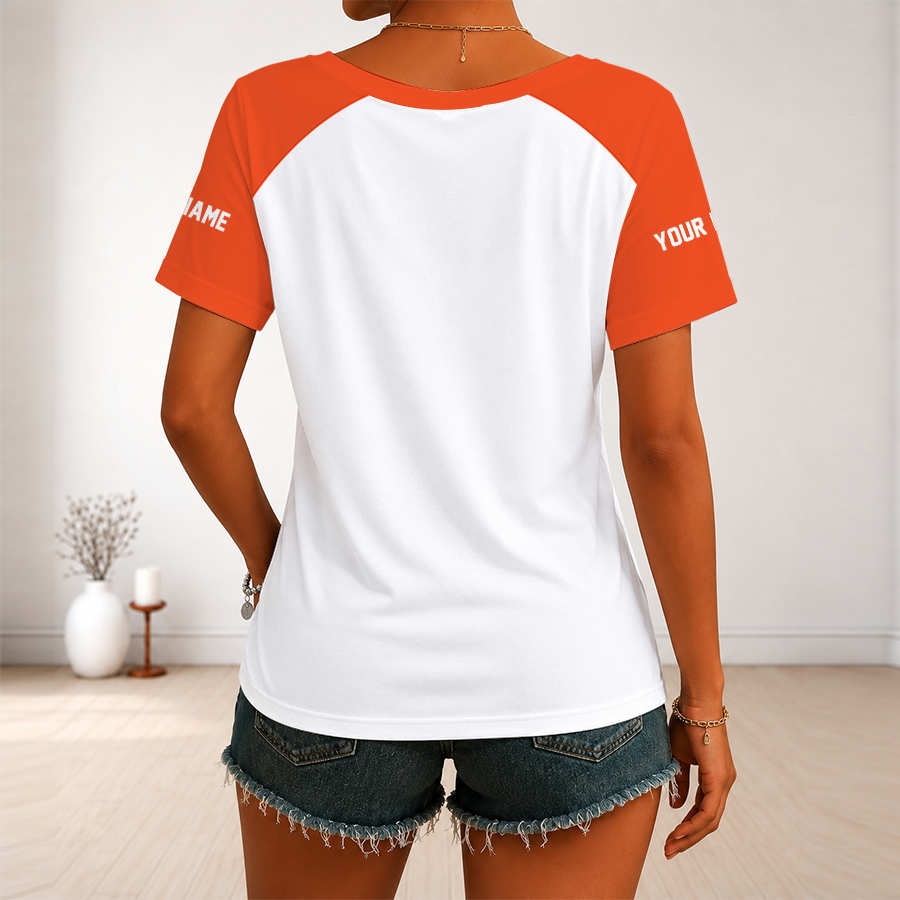 [FAN FAVORITE] NEW CUSTOMIZED WNBA03 CTS CONNECTICUT SUN V-NECK FEMALE SHIRT