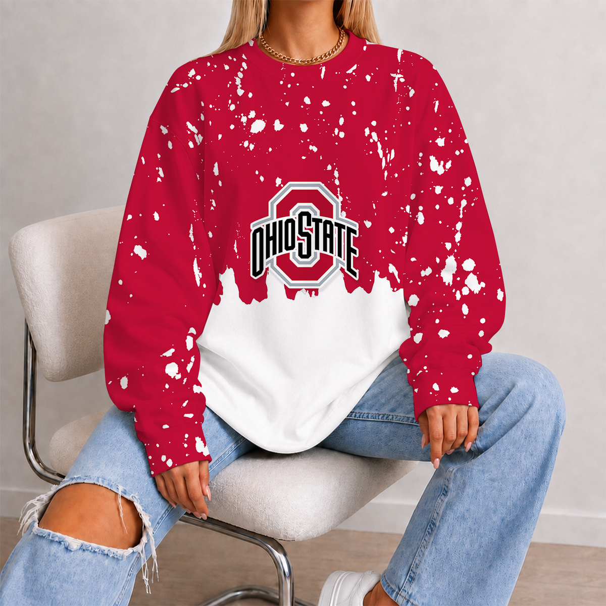 [FAN FAVORITE] NEW CUSTOMIZED NCAA MAM30 OSB OHIO STATE BUCKEYES STRAPPY UNISEX SWEATSHIRT