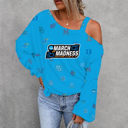[FAN FAVORITE] NEW CUSTOMIZED NCAA MAM32 BKM ALL TEAMS WOMEN'S OFF-SHOULDER LONG SLEEVE SHIRT