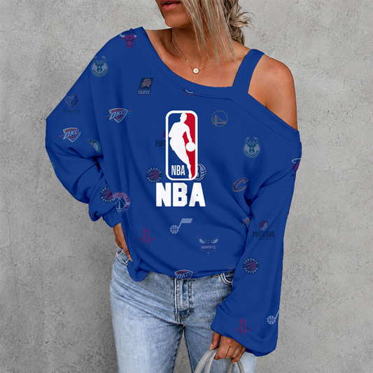 [HOT DEAL] NEW CUSTOMIZED NBA32 NBA ALL TEAMS WOMEN'S OFF-SHOULDER LONG SLEEVE SHIRT