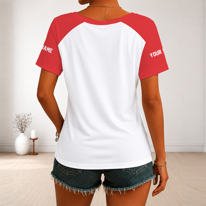 [FAN FAVORITE] NEW CUSTOMIZED WNBA06 IDF INDIANA FEVER V-NECK FEMALE SHIRT