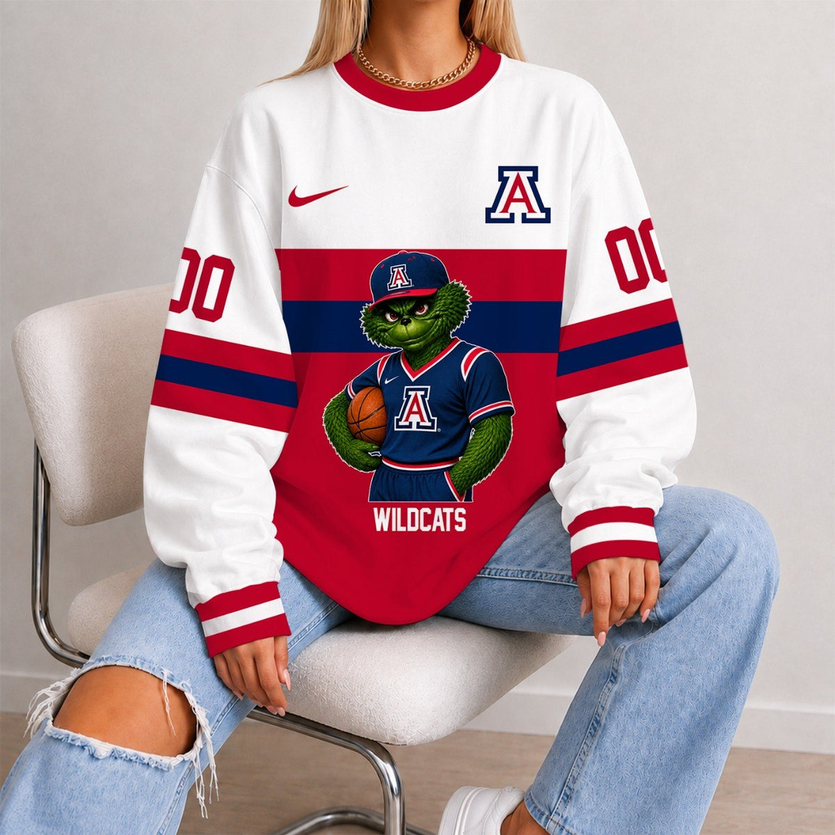 [FAN FAVORITE] NEW CUSTOMIZED NCAA MAM09 ARW ARIZONA WILDCATS STRAPPY UNISEX SWEATSHIRT